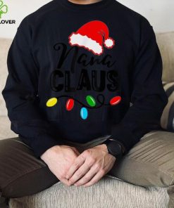 Caterpillar Nana Claus Shirt Christmas Lights Pajama Family Matching T shirt