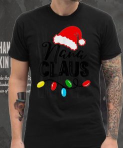 Caterpillar Nana Claus Shirt Christmas Lights Pajama Family Matching T shirt