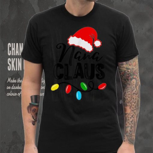 Caterpillar Nana Claus Shirt Christmas Lights Pajama Family Matching T shirt