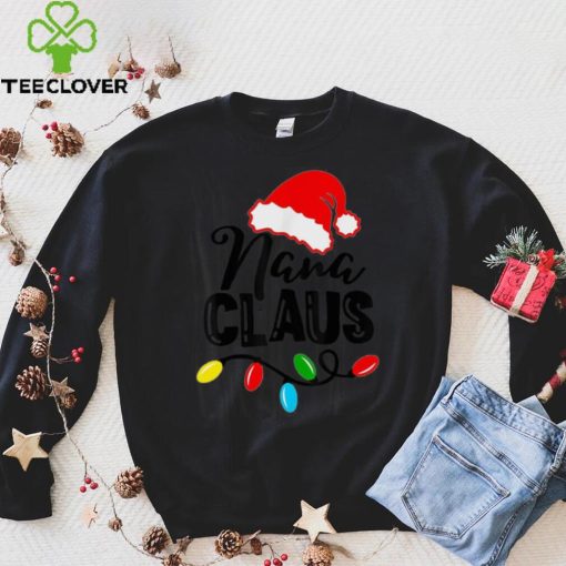 Caterpillar Nana Claus Shirt Christmas Lights Pajama Family Matching T shirt