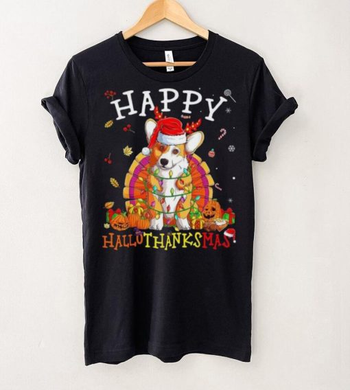 Caterpillar Welsh Corgi Happy Hallothanksmas Halloween Thanksgiving Xmas T hoodie, sweater, longsleeve, shirt v-neck, t-shirt