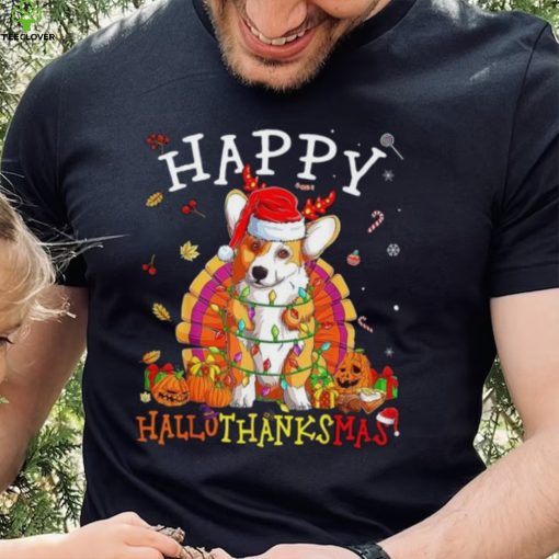 Caterpillar Welsh Corgi Happy Hallothanksmas Halloween Thanksgiving Xmas T hoodie, sweater, longsleeve, shirt v-neck, t-shirt