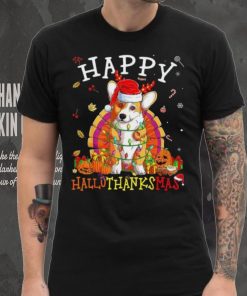 Caterpillar Welsh Corgi Happy Hallothanksmas Halloween Thanksgiving Xmas T hoodie, sweater, longsleeve, shirt v-neck, t-shirt