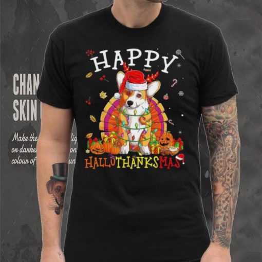 Caterpillar Welsh Corgi Happy Hallothanksmas Halloween Thanksgiving Xmas T hoodie, sweater, longsleeve, shirt v-neck, t-shirt