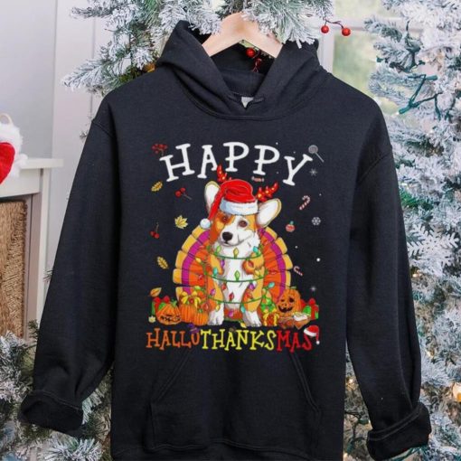 Caterpillar Welsh Corgi Happy Hallothanksmas Halloween Thanksgiving Xmas T hoodie, sweater, longsleeve, shirt v-neck, t-shirt