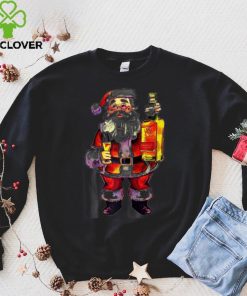 Caterpillar Wine Santa Claus Winter Season Christmas Wine Drinking Raglan Baseball Tee Shirt