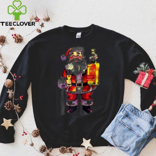 Caterpillar Wine Santa Claus Winter Season Christmas Wine Drinking Raglan Baseball Tee Shirt