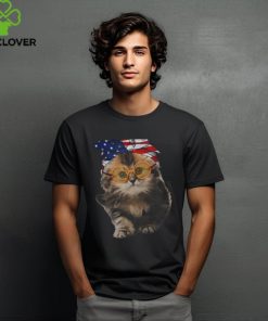 Cats 365 Funny Cute Cat American Flag USA 4th of July Cats T Shirt