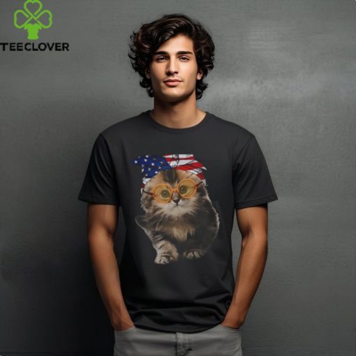 Cats 365 Funny Cute Cat American Flag USA 4th of July Cats T Shirt