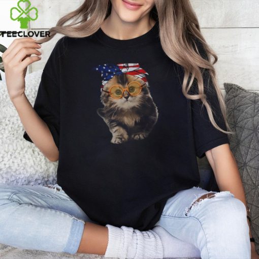 Cats 365 Funny Cute Cat American Flag USA 4th of July Cats T Shirt