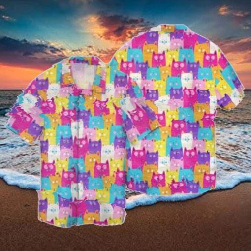 Cats Colorful Hawaiian Shirt Impressive Gift For Men And Women