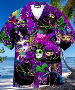 Cats Mardi Gras Carnival HL1536 All Over Print Hawaiian Shirt