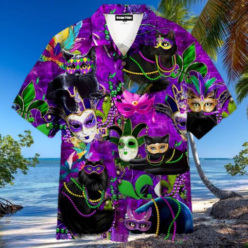 Cats Mardi Gras Carnival HL1536 All Over Print Hawaiian Shirt