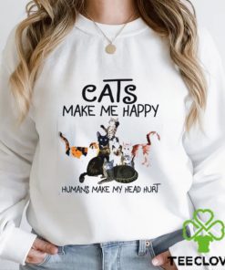 Cats make me happy humans make my head hurt Shirt