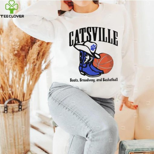Catsville boots broadway and basketball shirt