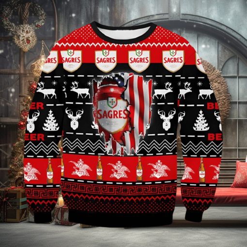 Sagres Beer Ugly Christmas Sweater Xmas 3D Printed Christmas Sweater Gift