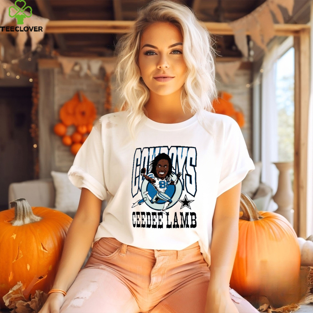 CeeDee Lamb Dallas Cowboys cartoon run signature shirt CeeDee Lamb Dallas Cowboys cartoon run signature shirt