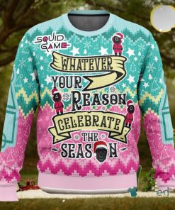Celebrate The Season Squid Game 3D Ugly Christmas Sweater Unisex Christmas Sweater For Men And Women