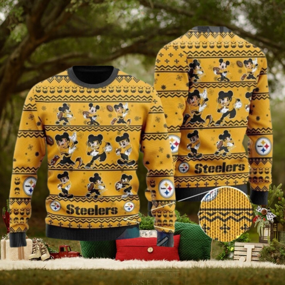 Mickey Cute Pittsburgh Steelers Disney Ugly Christmas Sweater For