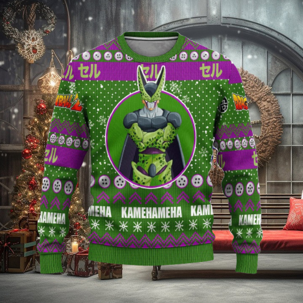 Cell Anime Dragon Ball Z Xmas Women Mens Ugly Christmas Sweater Cell Anime Dragon Ball Z Xmas Women Mens Ugly Christmas Sweater