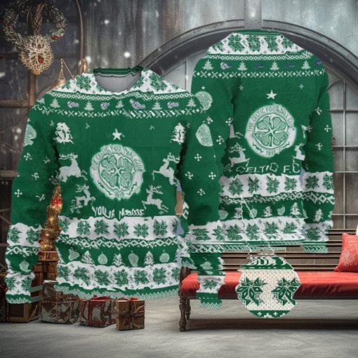 Celtic F.C SPFL Personalized Ugly Christmas Sweater