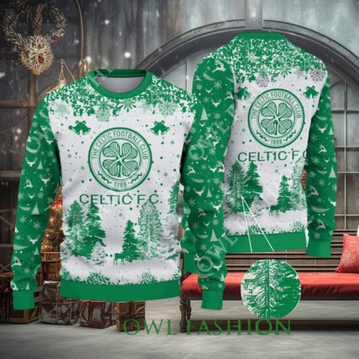 Celtic F.C. SPFL Scottish Snow Fall Pine Ugly sweater