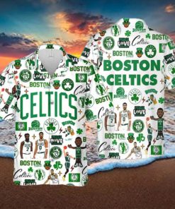 Celtics Peace Love Basketball Fan Hawaiian Shirt
