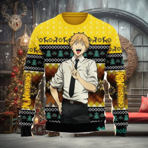 Chainsaw Man Denji Ugly Christmas Sweater Anime Xmas Men And Women Cute Christmas Gift
