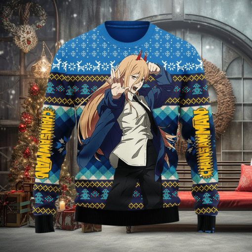 Chainsaw Man Power Ugly Christmas Sweater Anime Xmas Men And Women Christmas Gift
