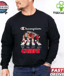 Champion Abbey Road Chiefs Patrick Mahomes Travis Kelce Kareem Hunt and Andy Reid shirt