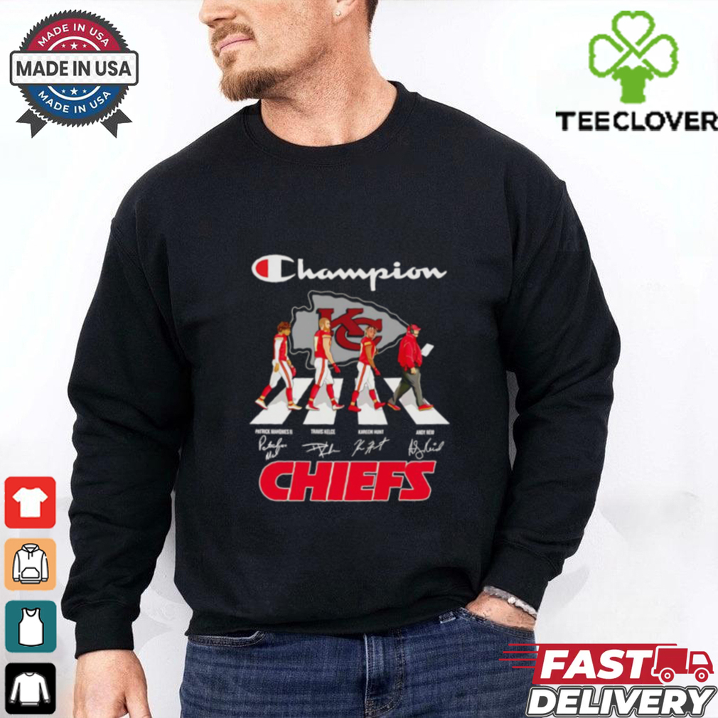 Champion Abbey Road Chiefs Patrick Mahomes Travis Kelce Kareem Hunt and Andy Reid shirt Champion Abbey Road Chiefs Patrick Mahomes Travis Kelce Kareem Hunt and Andy Reid shirt