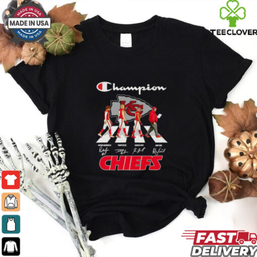 Champion Abbey Road Chiefs Patrick Mahomes Travis Kelce Kareem Hunt and Andy Reid shirt