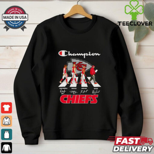 Champion Abbey Road Chiefs Patrick Mahomes Travis Kelce Kareem Hunt and Andy Reid shirt