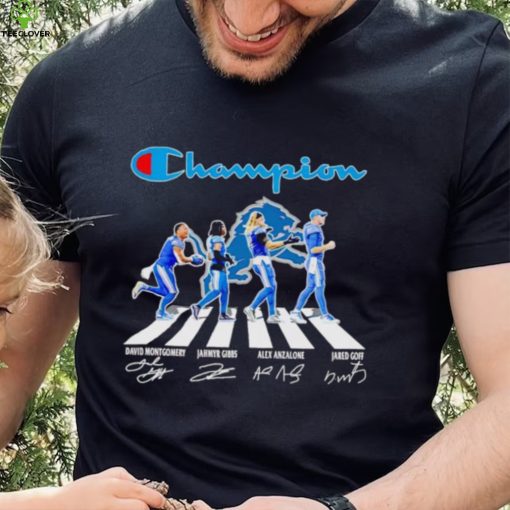 Champion Detroit Lions Abbey Road David Montgomery Jahmyr Gibbs Alex Anzalone signatures hoodie, sweater, longsleeve, shirt v-neck, t-shirt