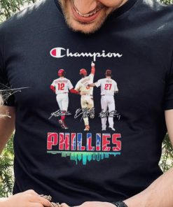 Champion Kyle Schwarber Bryce Harper And Aaron Nola Philadelphia Phillies Signatures Shirt