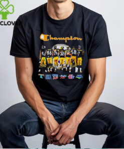The **Champion Pittsburgh Steelers Player Signatures Shirt** features the signatures of key Pittsburgh Steelers players, celebrating their achievements and team spirit. This shirt is a perfect keepsake for fans who want to honor their favorite players and show pride in the team's legacy of success!