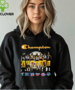 The **Champion Pittsburgh Steelers Player Signatures Shirt** features the signatures of key Pittsburgh Steelers players, celebrating their achievements and team spirit. This shirt is a perfect keepsake for fans who want to honor their favorite players and show pride in the team's legacy of success!
