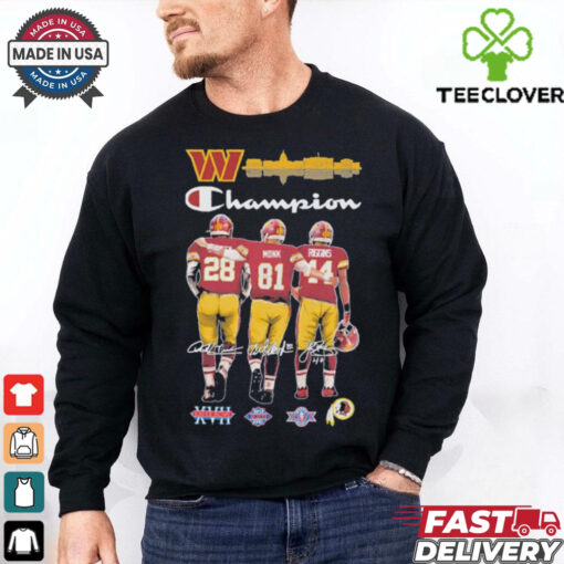 Champion Washington Commanders Legends Player 28,81, 44 Signatures Shirt