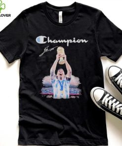 Champions Lionel Messi 2022 World Cup signatures shirt