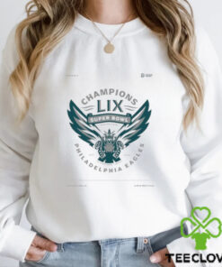 Champions Lix Super Bowl New Orleans 2017 2024 2x Super Bowl Champs Philadelphia Eagles Eagle Mascot Shirt