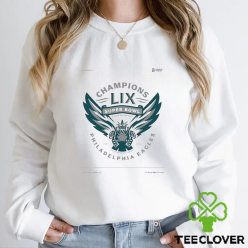 Champions Lix Super Bowl New Orleans 2017 2024 2x Super Bowl Champs Philadelphia Eagles Eagle Mascot Shirt