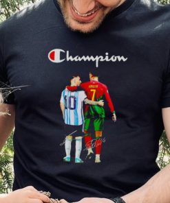 Champions Messi and Ronaldo signatures shirt