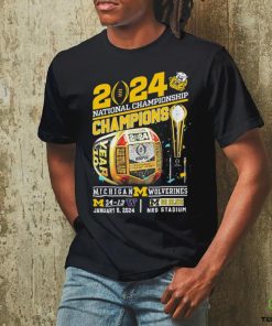 Championship Champions Michigan Wolverines 34 13 Washington Go Blue Rings Shirt