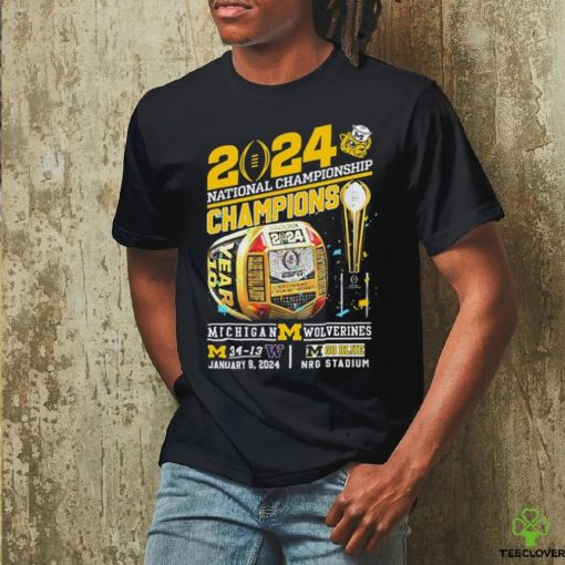 Championship Champions Michigan Wolverines 34 13 Washington Go Blue Rings Shirt