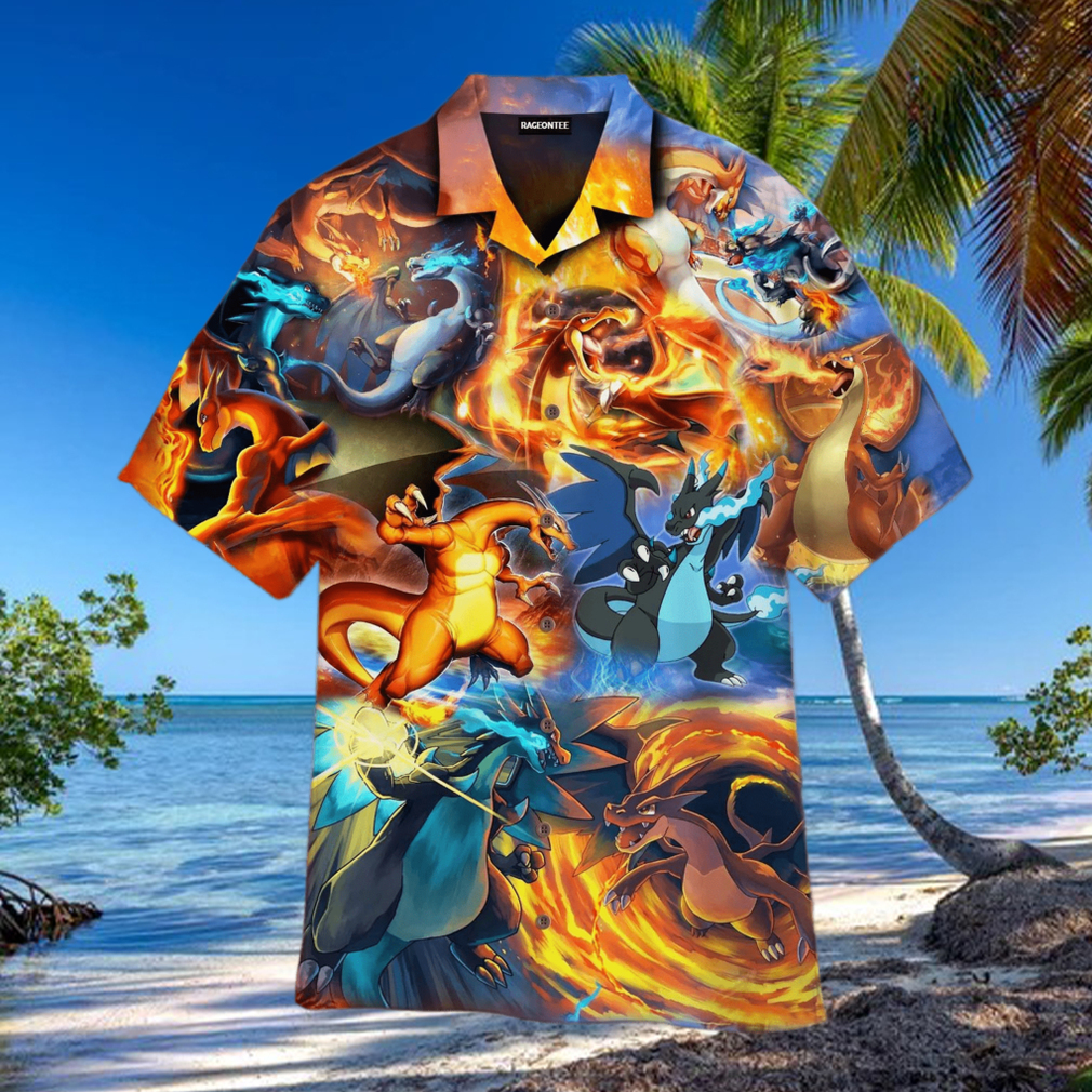 Charizard Ice And Fire Dragon Combat Hawaiian Shirt Charizard Ice And Fire Dragon Combat Hawaiian Shirt