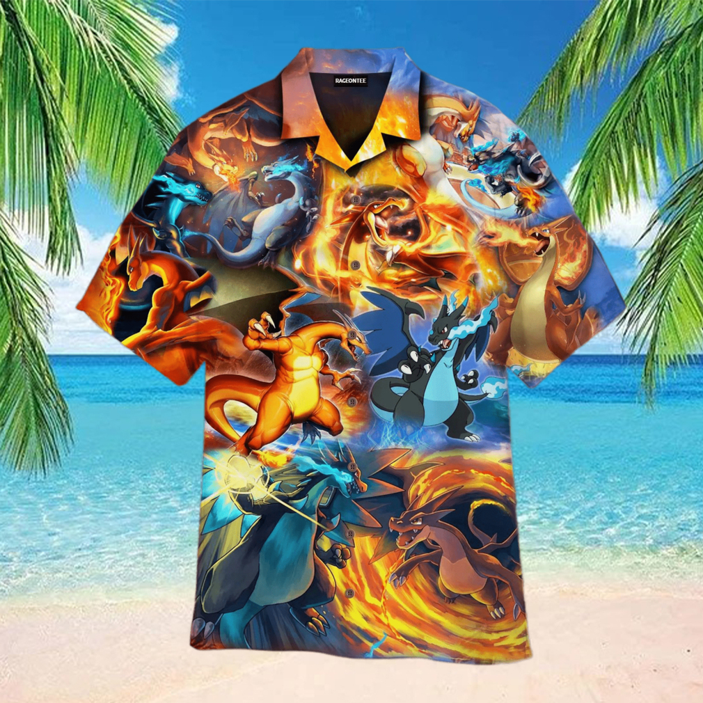 Charizard Ice And Fire Dragon Combat Hawaiian Shirt Charizard Ice And Fire Dragon Combat Hawaiian Shirt