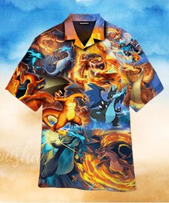 Charizard Ice And Fire Dragon Combat Hawaiian Shirt