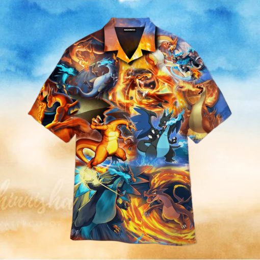 Charizard Ice And Fire Dragon Combat Hawaiian Shirt