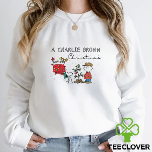 Charlie And The Snoopy Christmas Sweatshirt Christmas Cartoon Dog Shirt