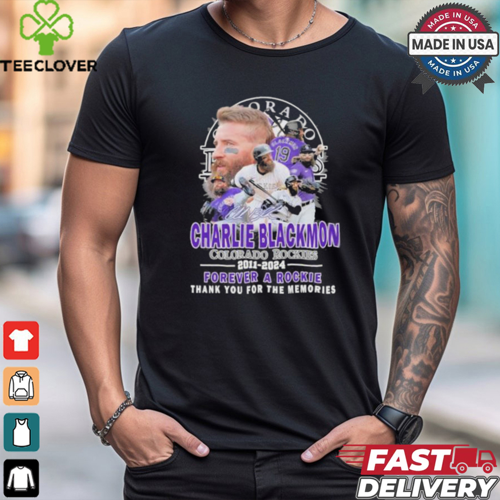 Charlie Blackmon Colorado Rockies 2011 2024 Forever A Rockie Signature Shirt Charlie Blackmon Colorado Rockies 2011 2024 Forever A Rockie Signature Shirt